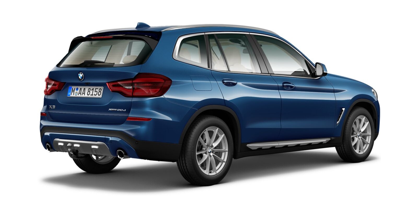 BMW BMW X in Blau von hinten BMW BMW X in Blau von hinten