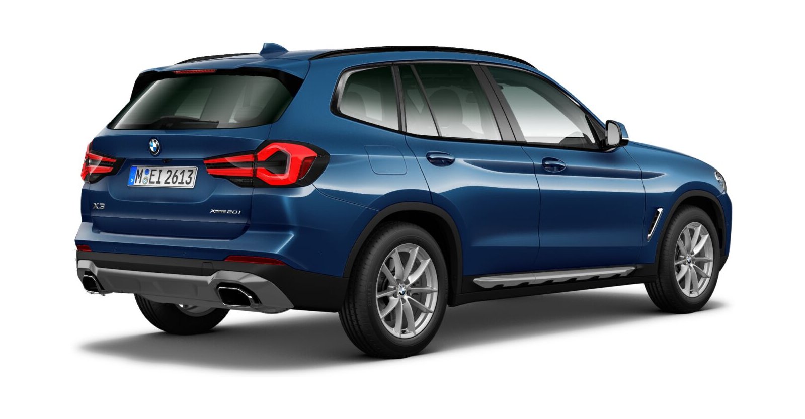 BMW BMW X in Blau von hinten BMW BMW X in Blau von hinten