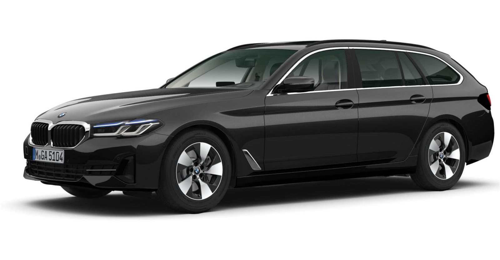 BMW 530i Touring in Schwarz von vorne