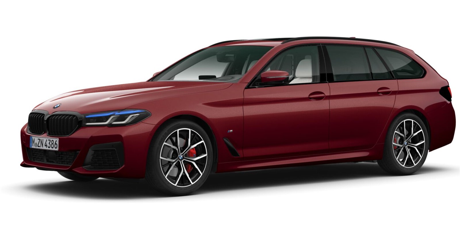 BMW 540d xDrive Touring in Rot von vorne
