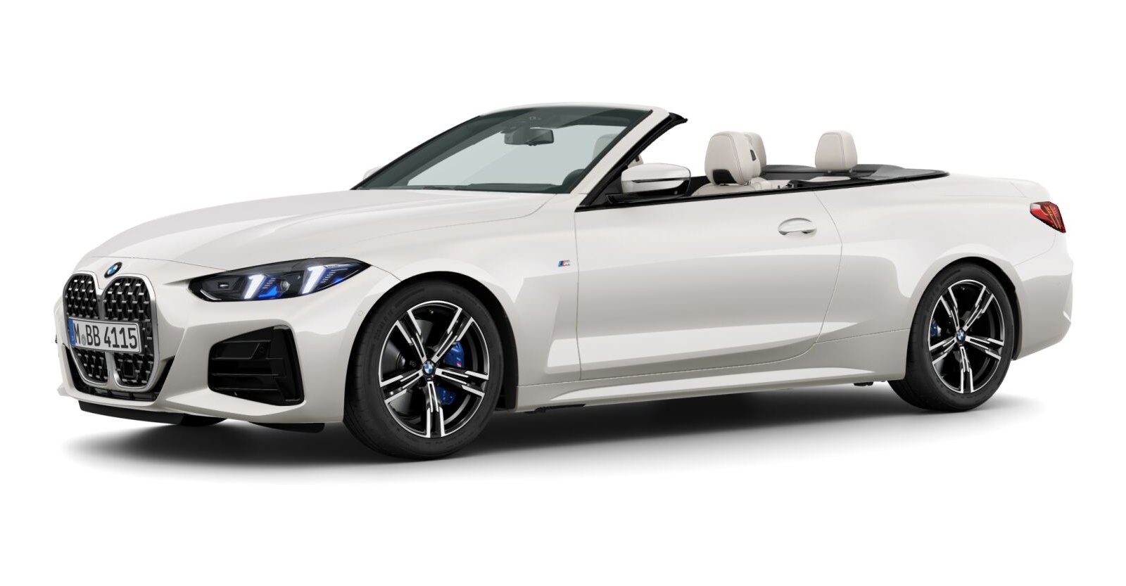BMW 430d Cabrio in Weiß von vorne