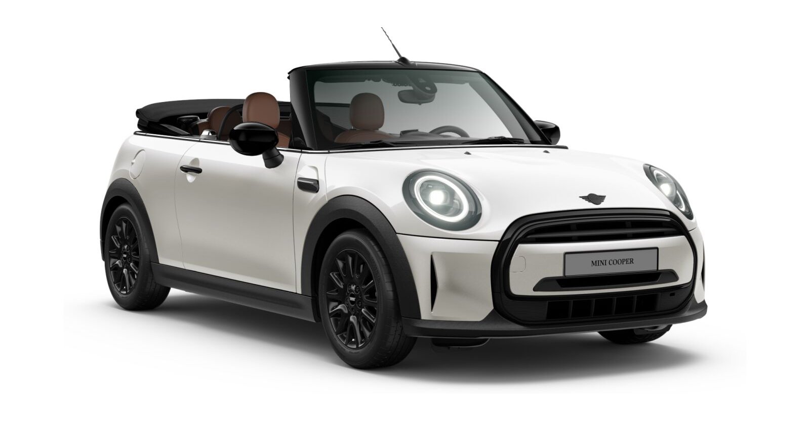 MINI Cooper Cabrio in Weiß von vorne MINI Cooper Cabrio in Weiß von vorne