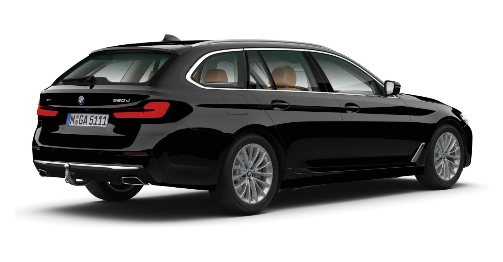 BMW BMW 5er in Schwarz von hinten