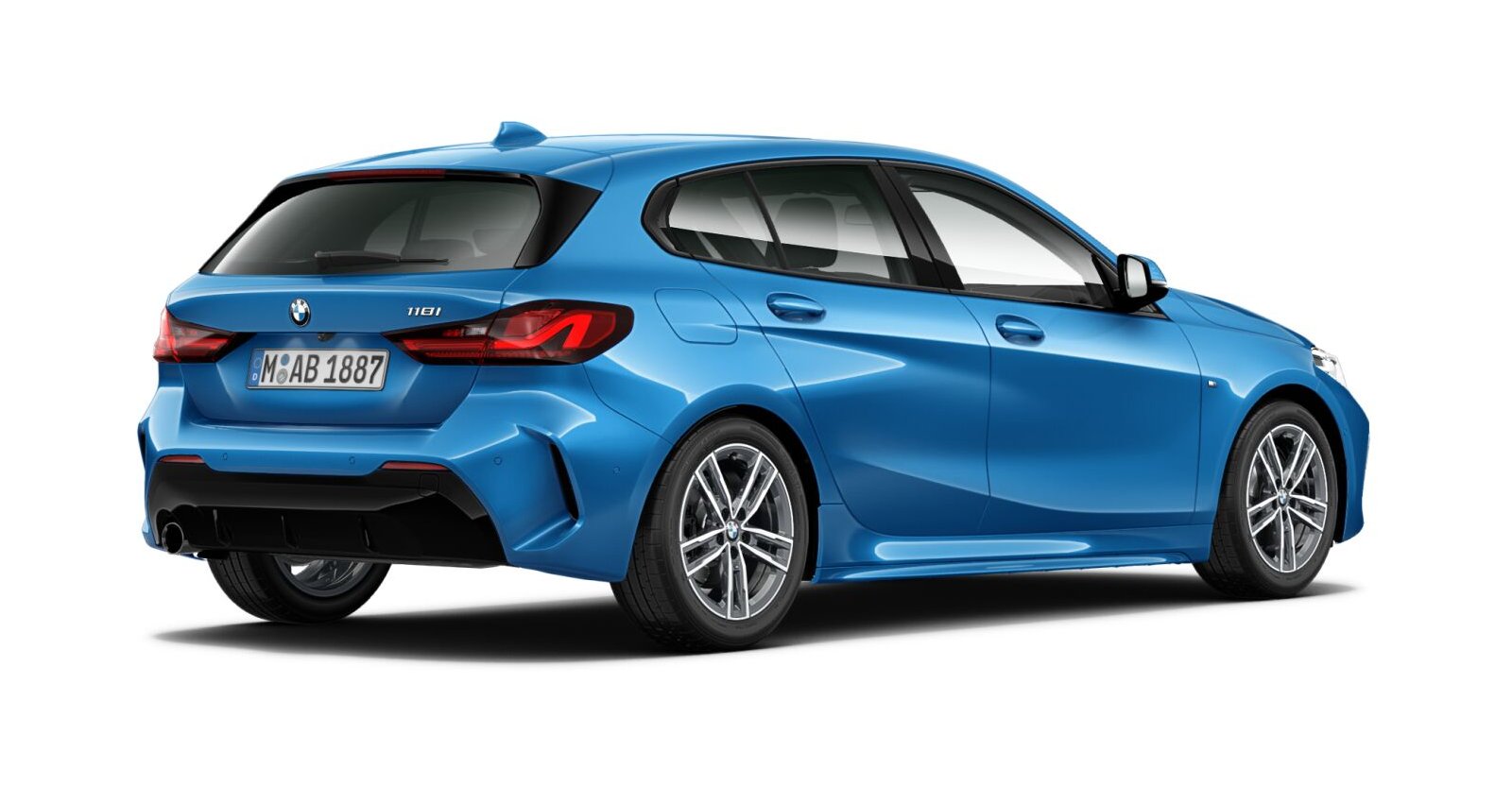 BMW BMW 1er in Blau von hinten BMW BMW 1er in Blau von hinten