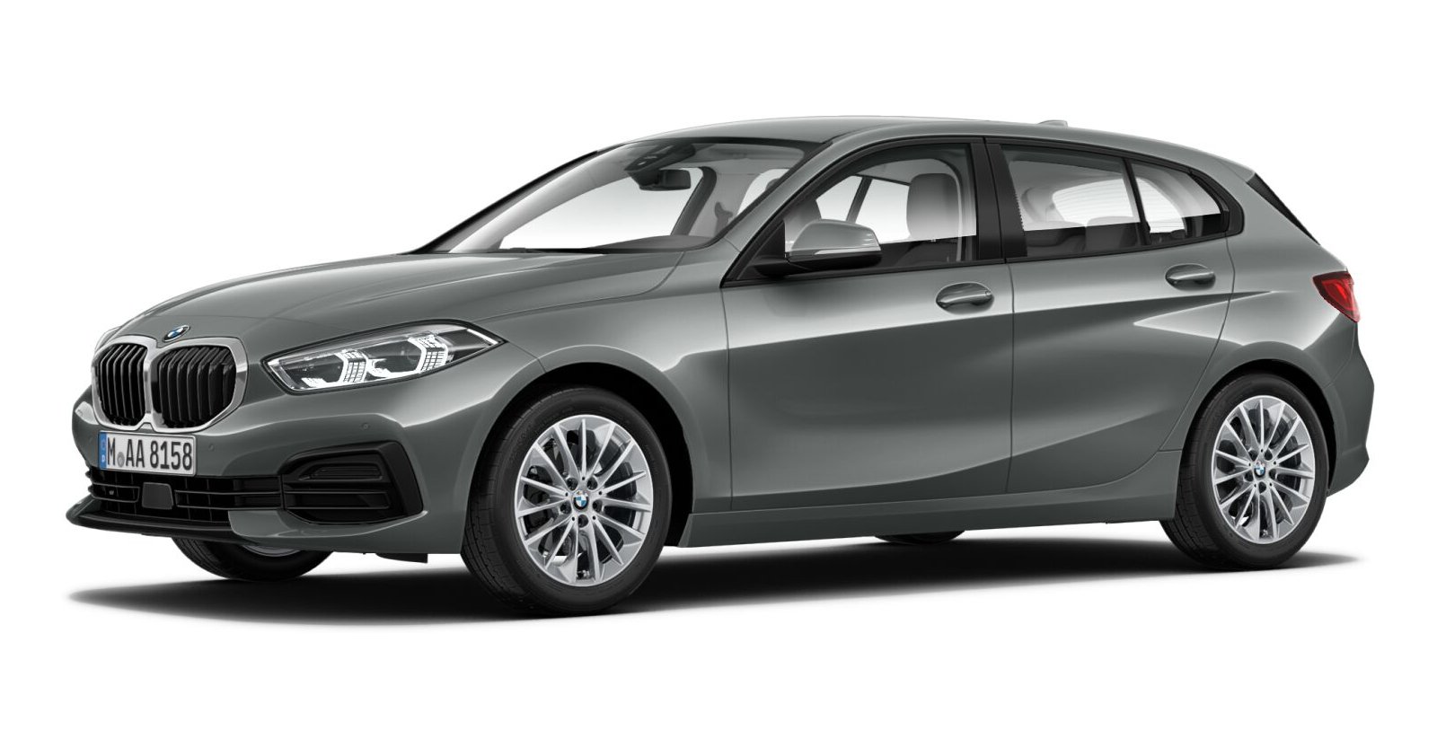 BMW 118i in Grau von vorne BMW 118i in Grau von vorne