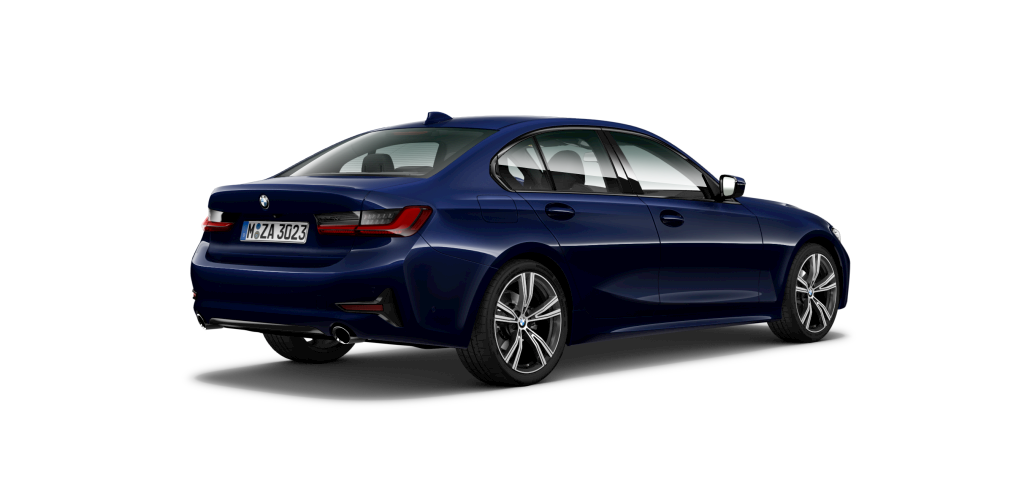 BMW BMW 3er in Blau von hinten