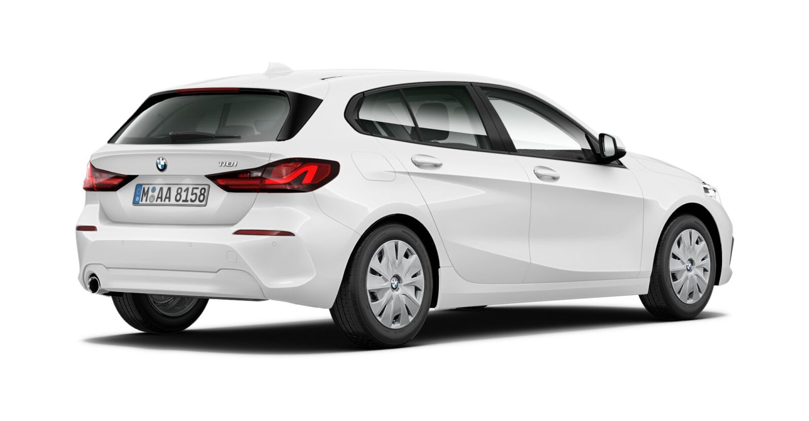 BMW BMW 1er in Weiß von hinten BMW BMW 1er in Weiß von hinten
