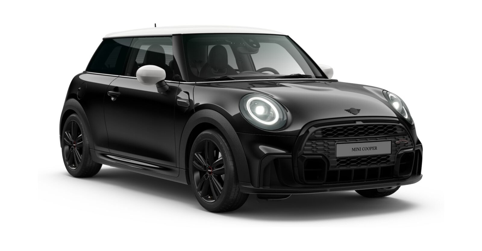 MINI Cooper 3-Türer in Schwarz von vorne
