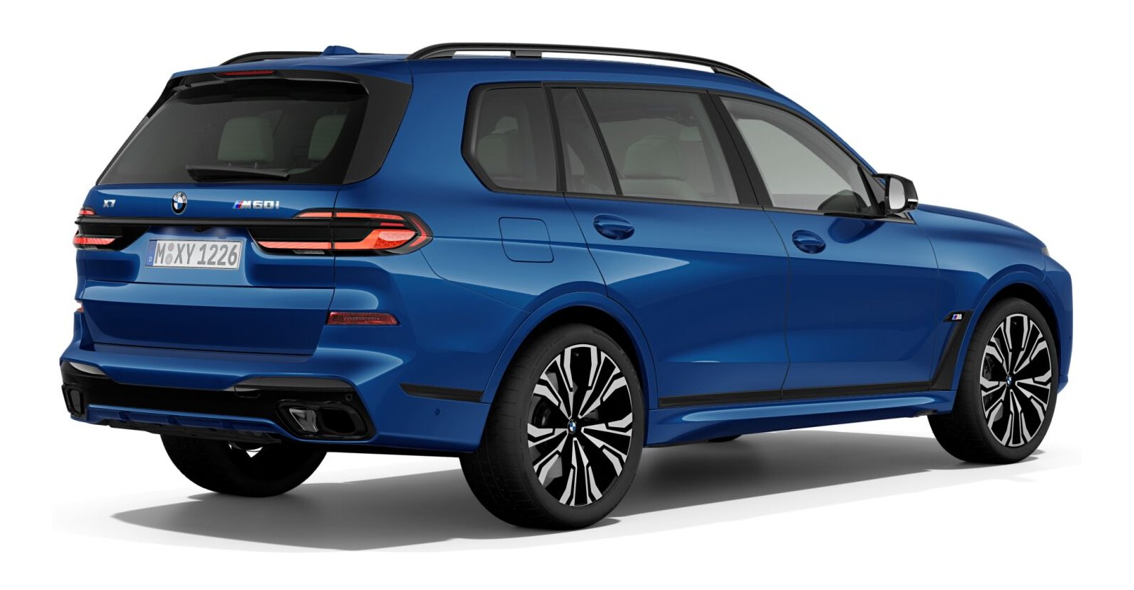 BMW BMW X in Blau von hinten