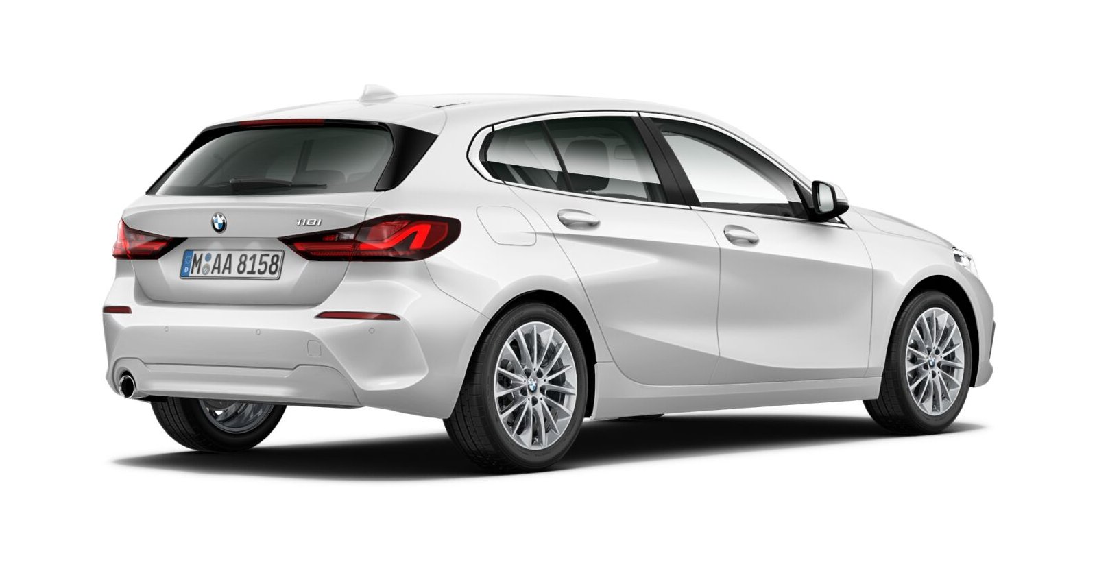 BMW BMW 1er in Weiß von hinten BMW BMW 1er in Weiß von hinten