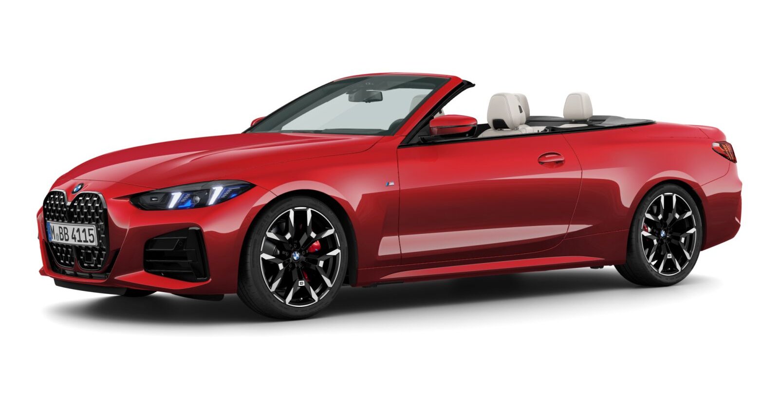 BMW 430i xDrive Cabrio in Rot von vorne