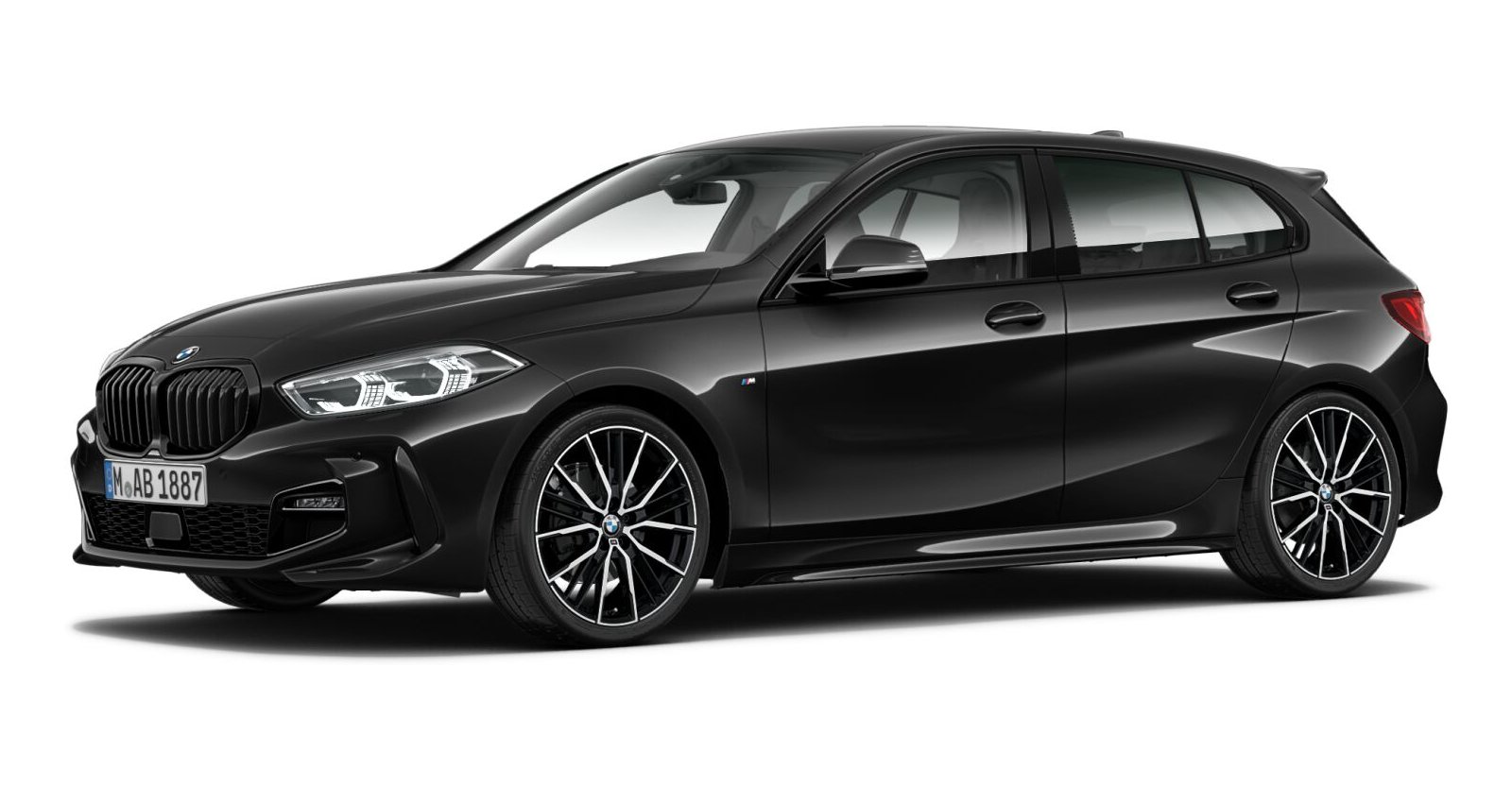 BMW 120d xDrive in Schwarz von vorne BMW 120d xDrive in Schwarz von vorne