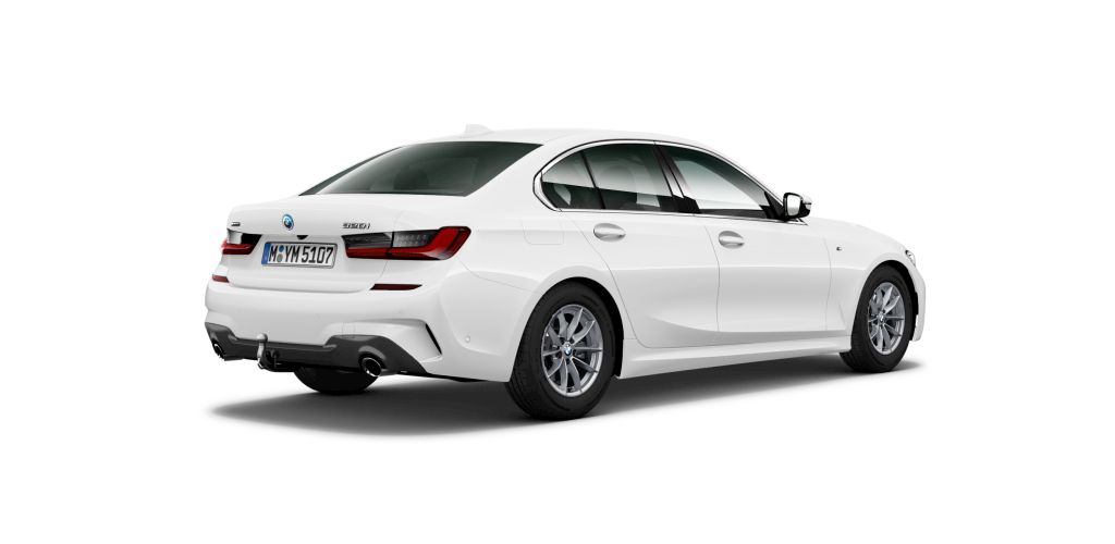BMW BMW 3er in Weiß von hinten BMW BMW 3er in Weiß von hinten