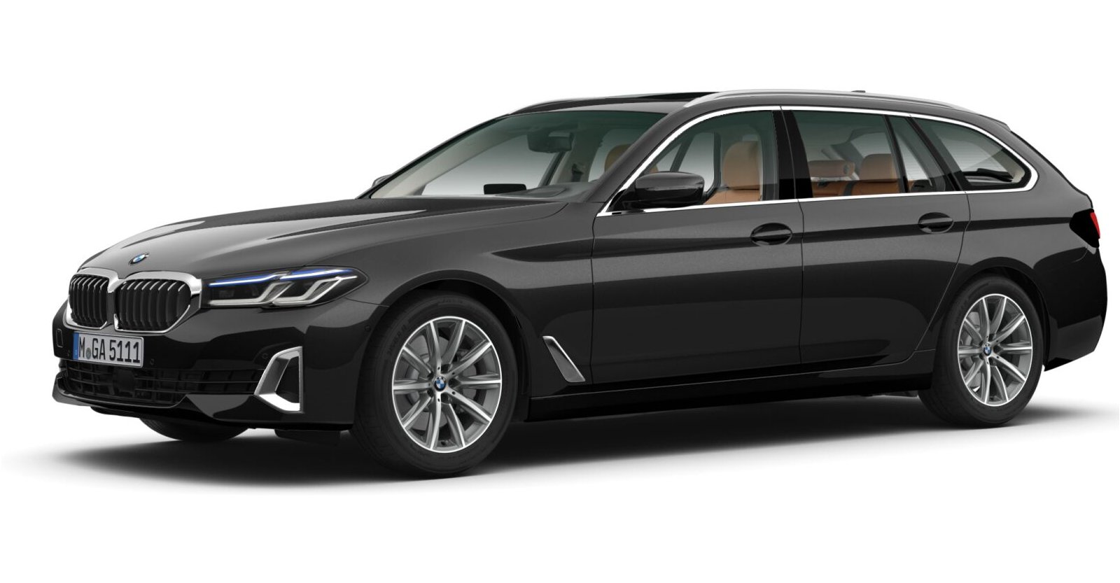 BMW BMW 5er in Schwarz von vorne