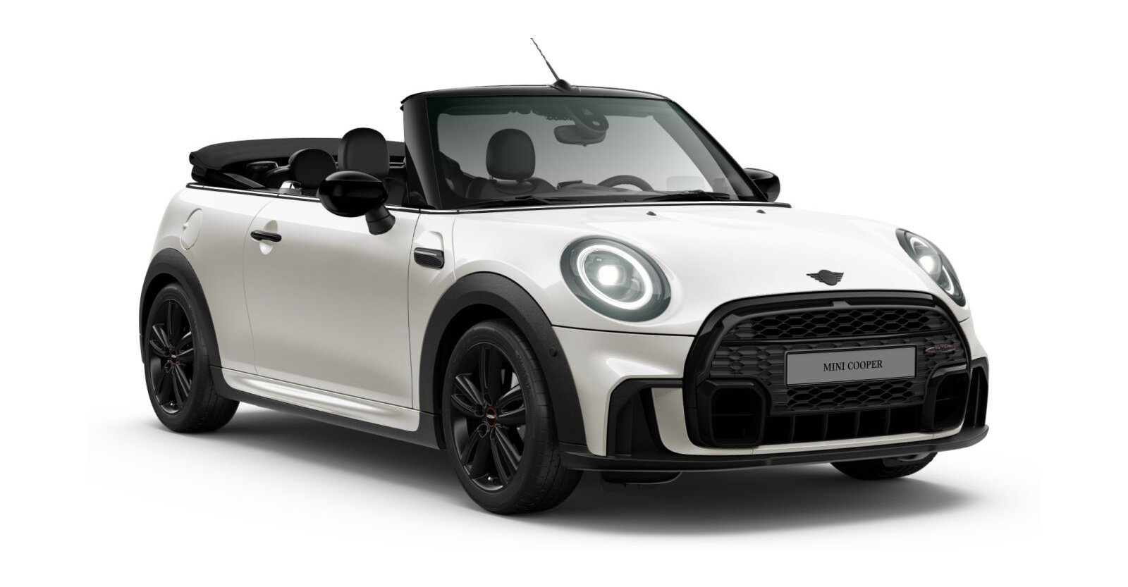 MINI Cooper Cabrio in Weiß von vorne MINI Cooper Cabrio in Weiß von vorne