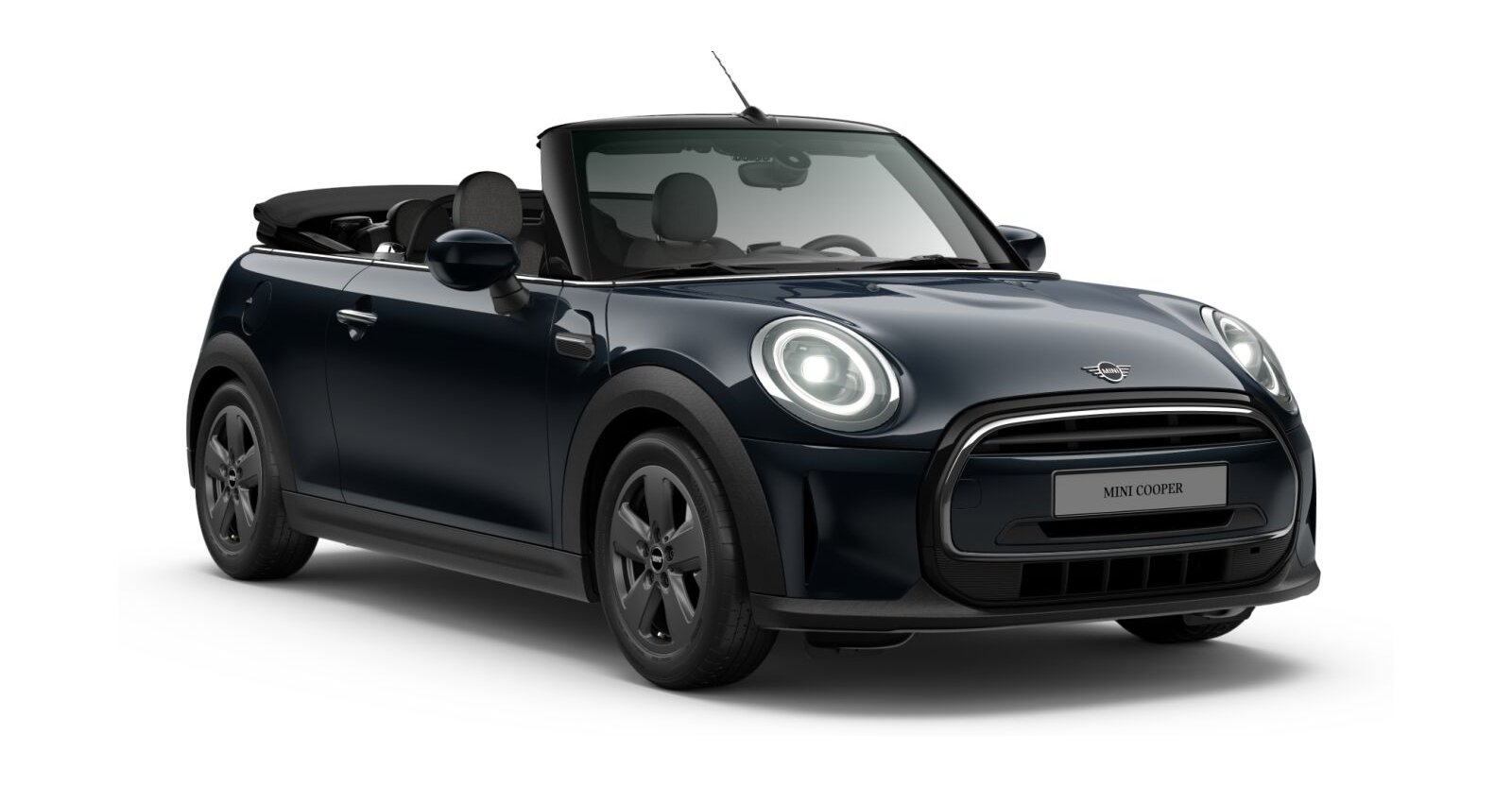 MINI Cooper Cabrio in Schwarz von vorne MINI Cooper Cabrio in Schwarz von vorne