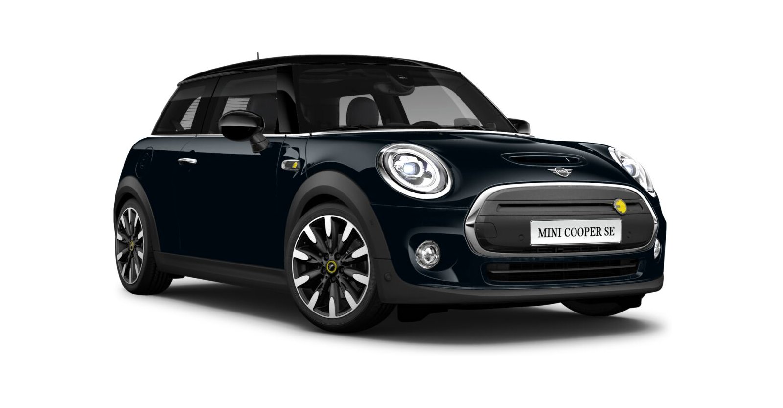 MINI Cooper SE in Schwarz von vorne