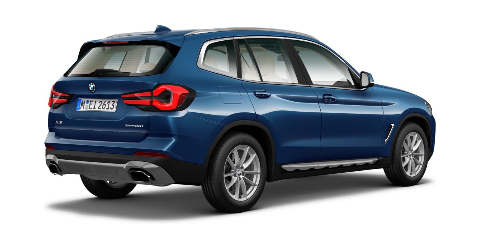BMW BMW X in Blau von hinten BMW BMW X in Blau von hinten
