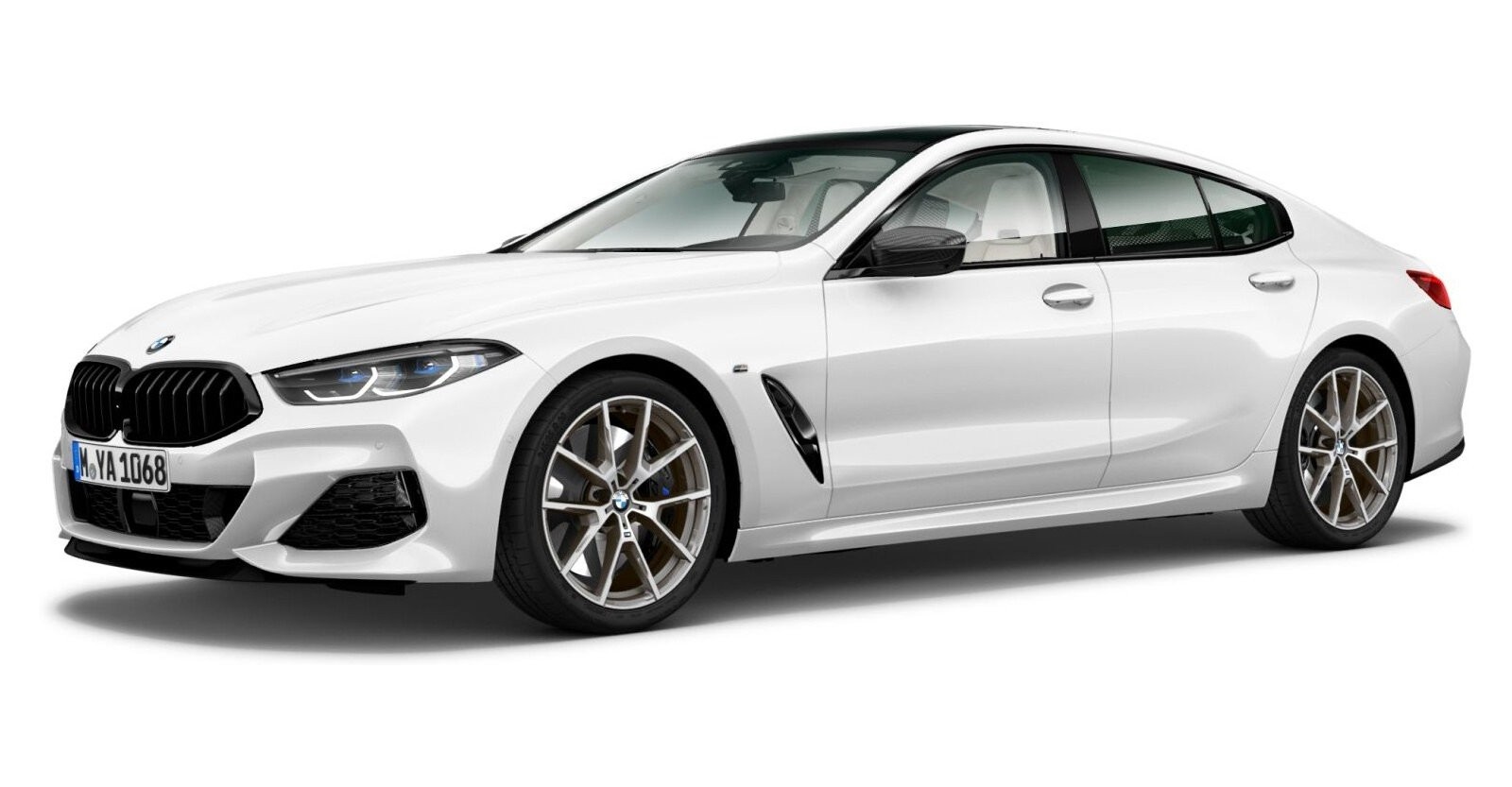BMW M850i xDrive Gran Coupé in Weiß von vorne BMW M850i xDrive Gran Coupé in Weiß von vorne