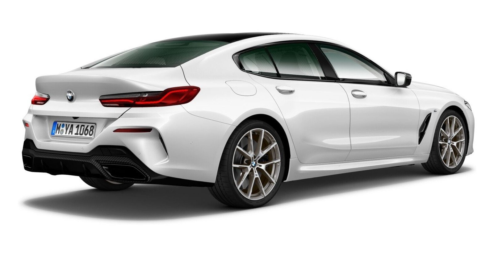 BMW BMW 8er in Wei&szlig; von hinten