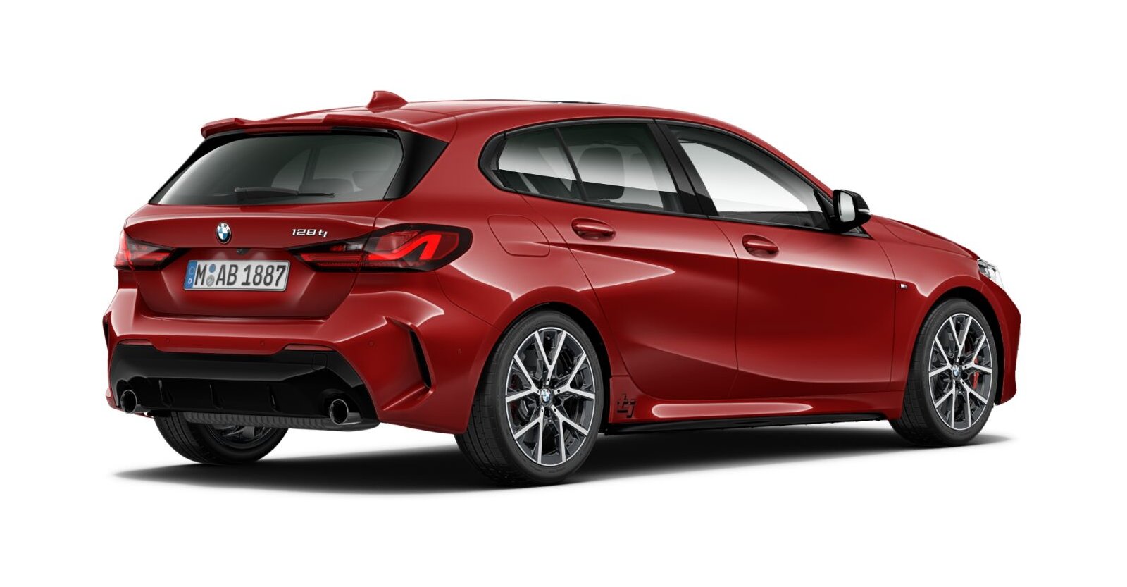 BMW BMW 1er in Rot von hinten BMW BMW 1er in Rot von hinten