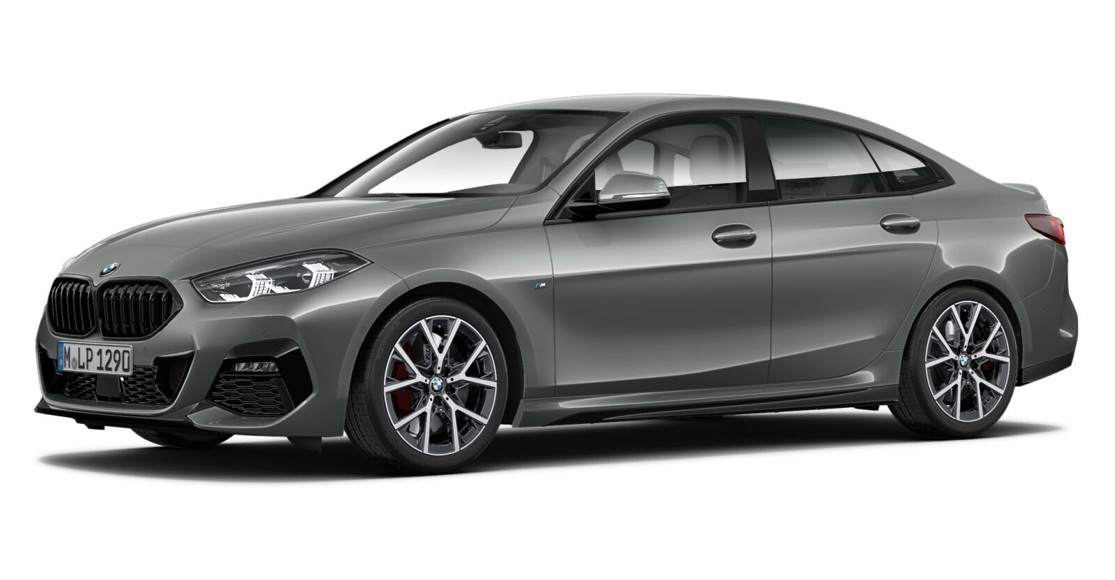 BMW 218i Gran Coupé in Grau von vorne BMW 218i Gran Coupé in Grau von vorne