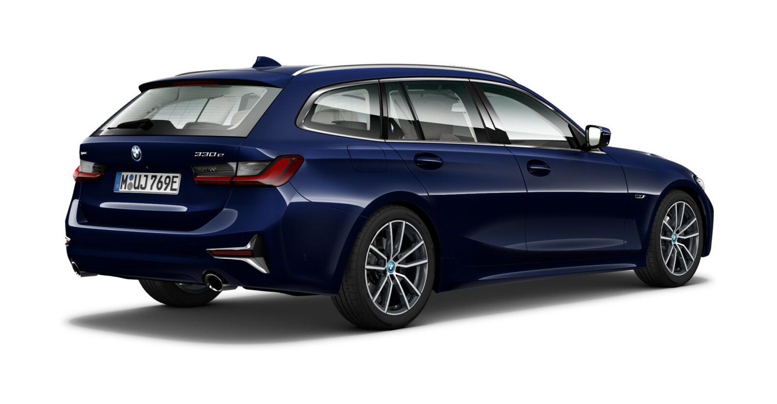 BMW BMW 3er in Blau von hinten BMW BMW 3er in Blau von hinten