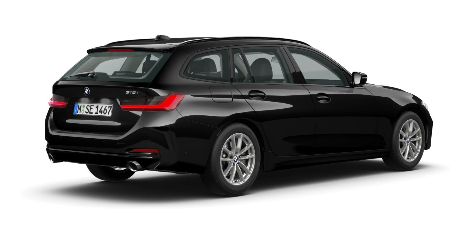 BMW BMW 3er in Schwarz von hinten BMW BMW 3er in Schwarz von hinten