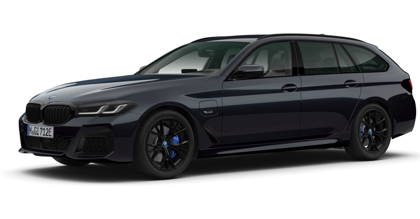 BMW 530e Touring in Schwarz von vorne BMW 530e Touring in Schwarz von vorne
