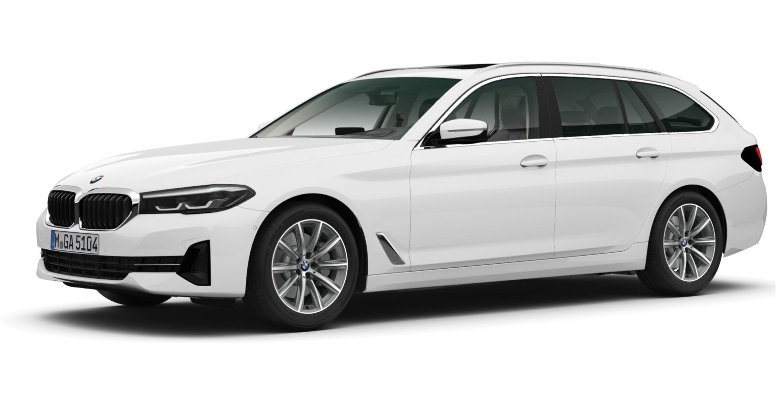 BMW 530i Touring in Weiß von vorne