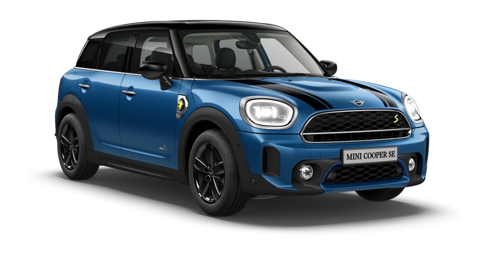 MINI Cooper SE Countryman ALL4 in Blau von vorne