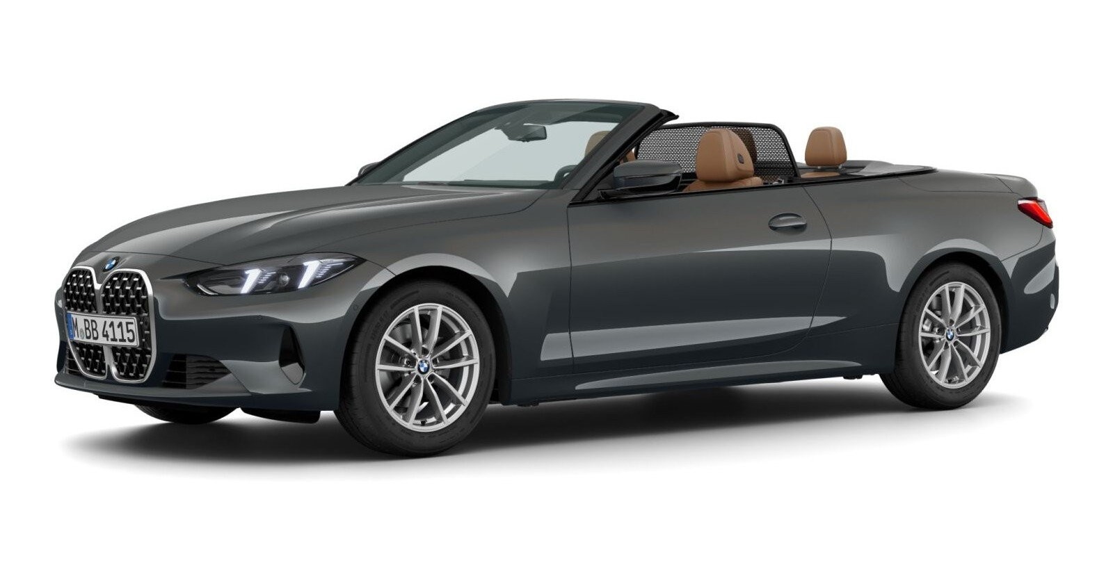 BMW 420i Cabrio in Grau von vorne