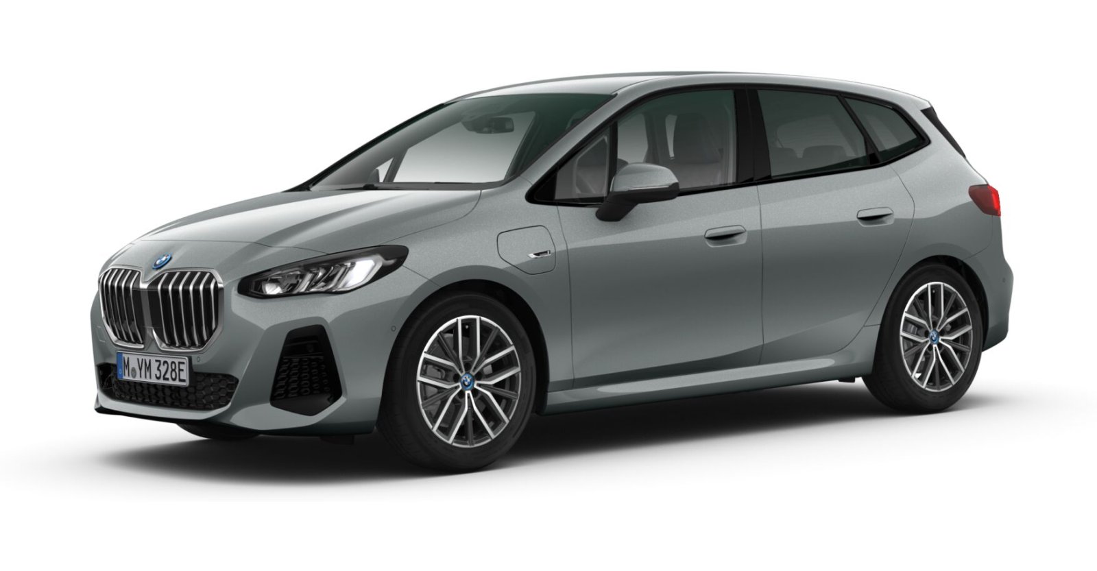 BMW 225e xDrive Active Tourer in Grau von vorne BMW 225e xDrive Active Tourer in Grau von vorne