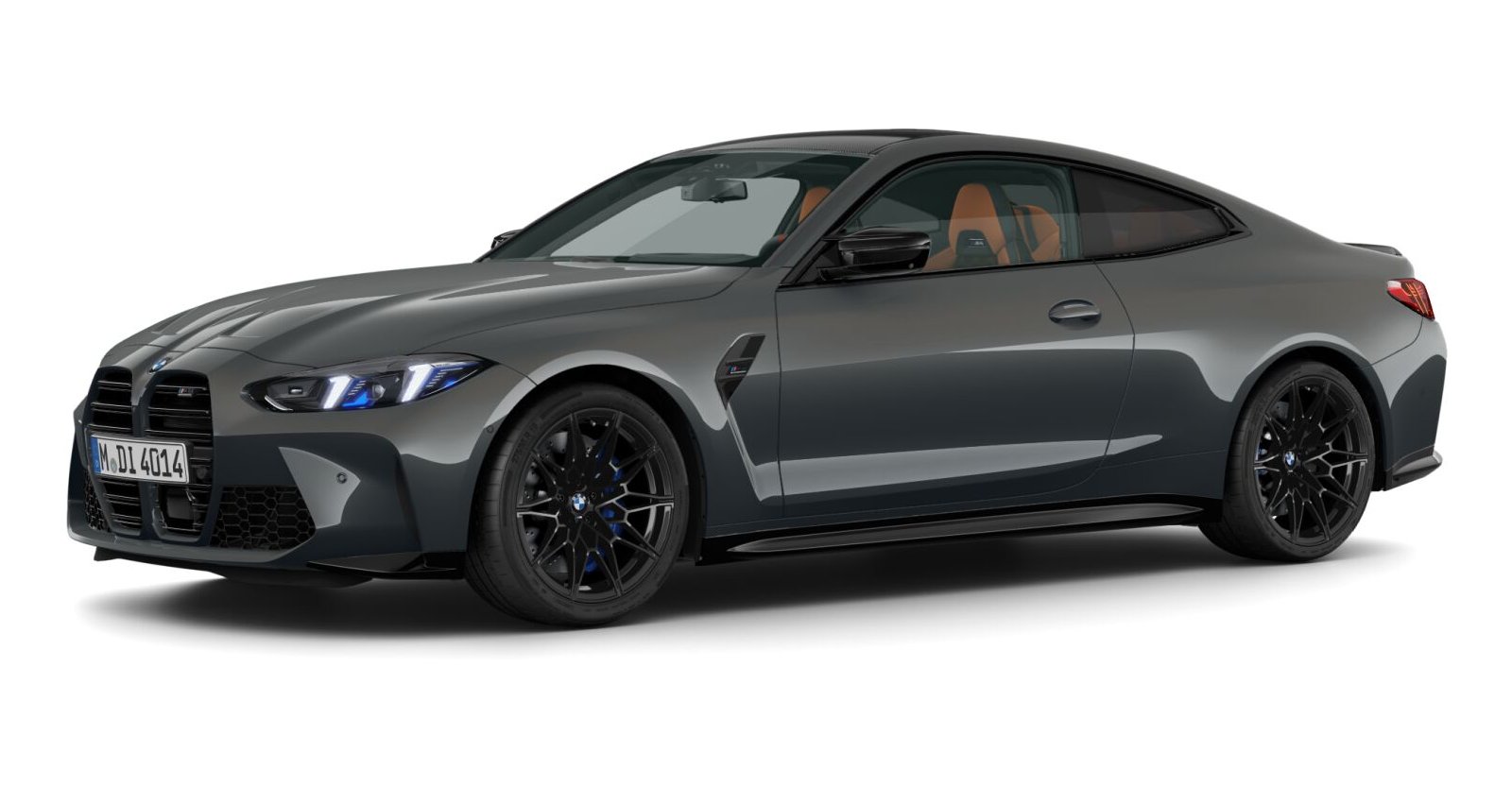 BMW M4 Competition Coupé mit M xDrive in Grau von vorne BMW M4 Competition Coupé mit M xDrive in Grau von vorne
