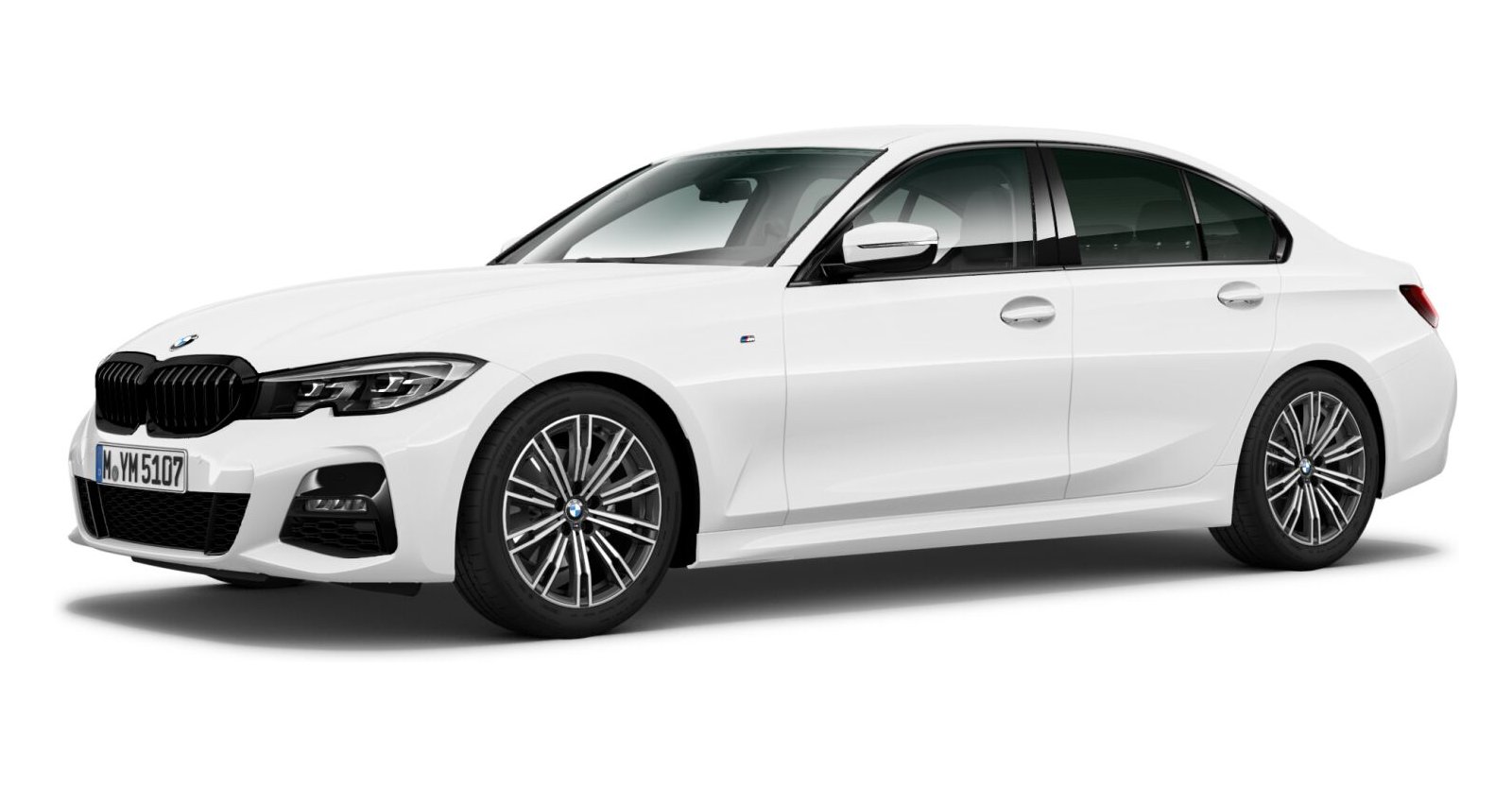 BMW 320d Limousine in Weiß von vorne