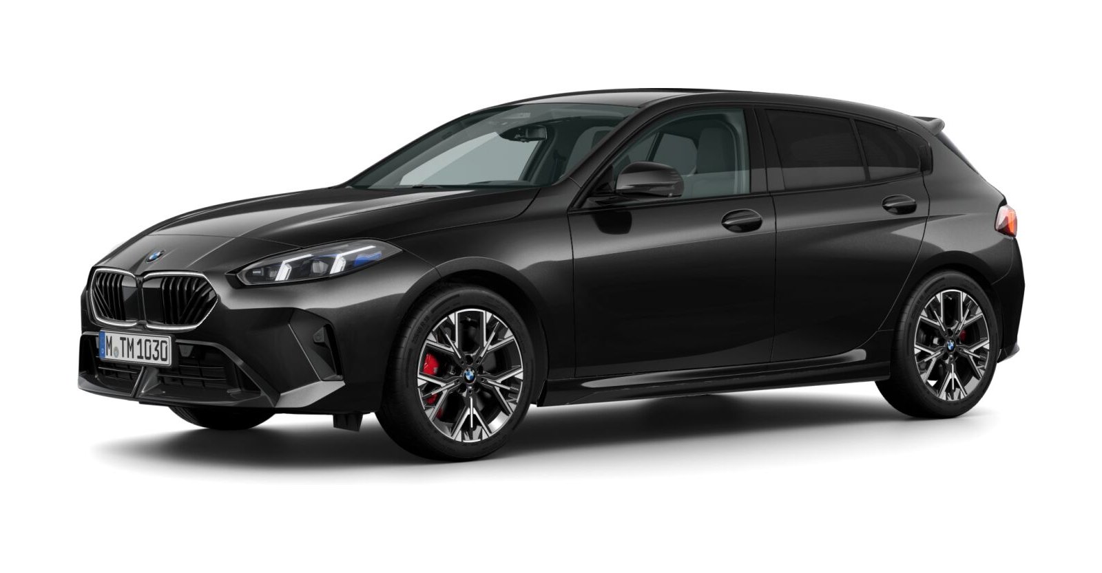 BMW 123 xDrive in Schwarz von vorne