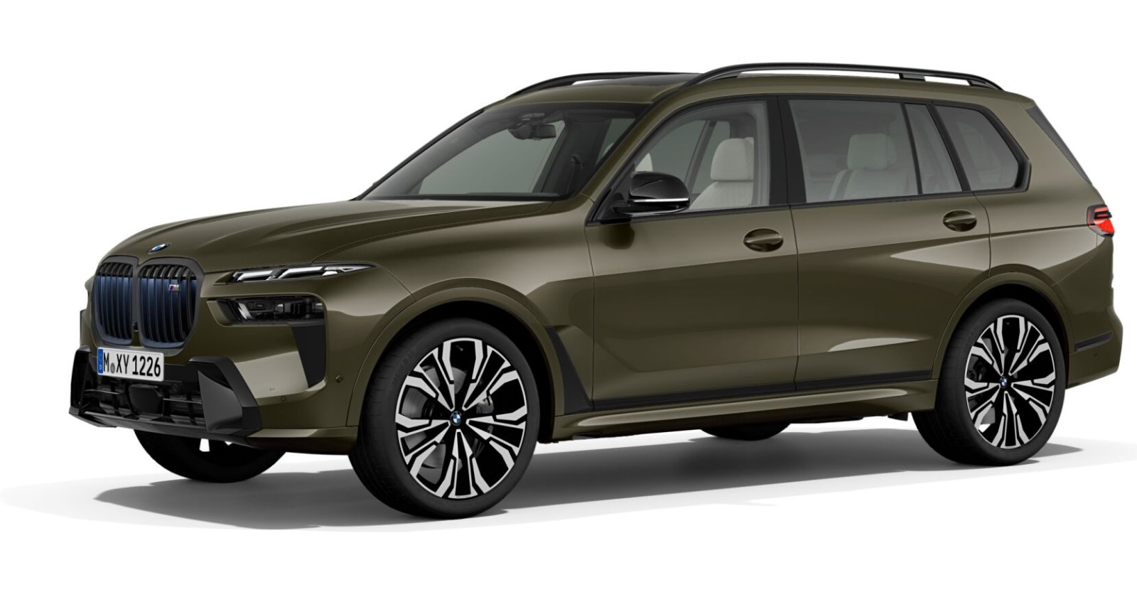 BMW X7 M60i xDrive in Grün von vorne BMW X7 M60i xDrive in Grün von vorne