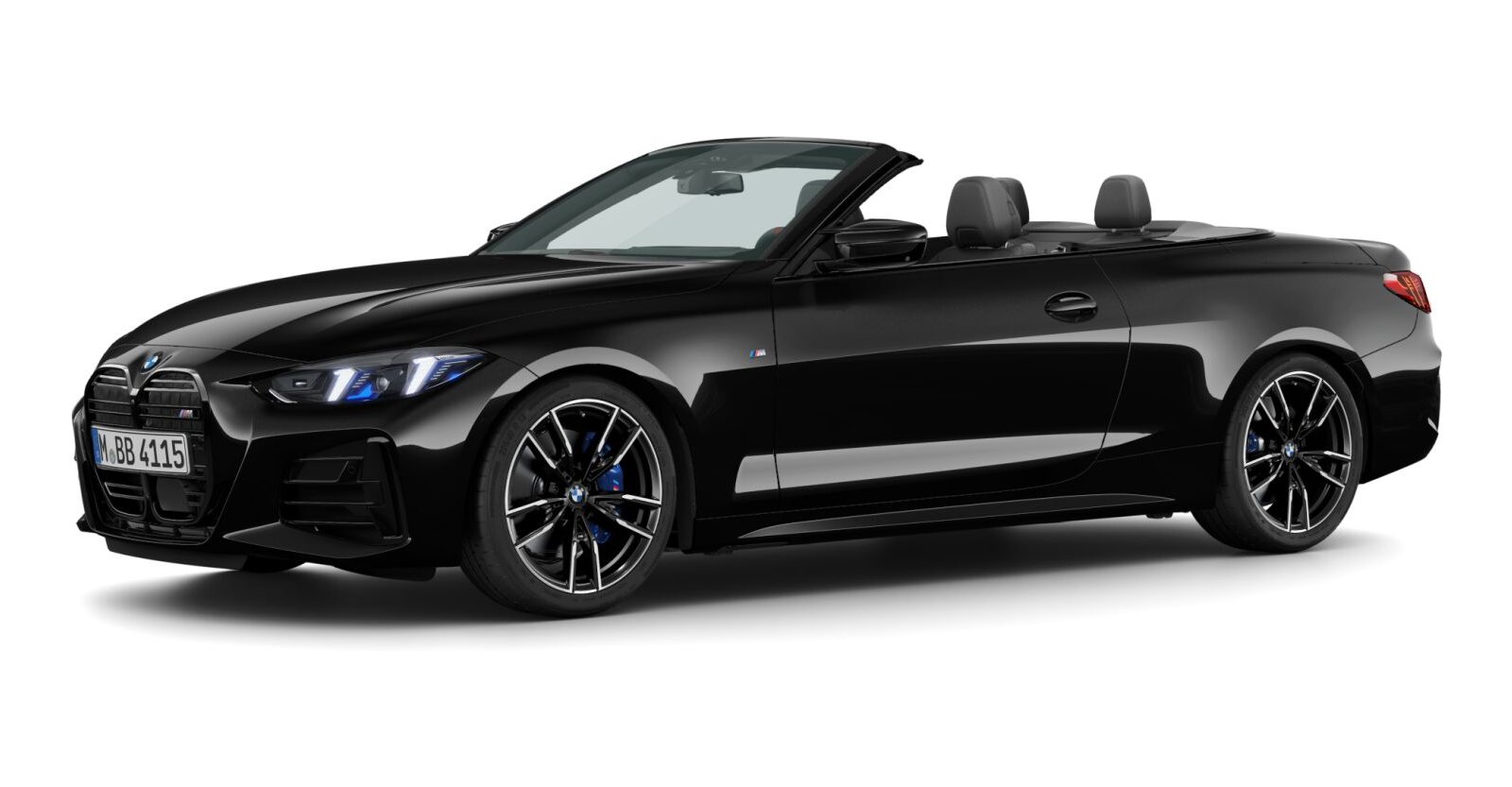 BMW M440i xDrive Cabrio in Schwarz von vorne BMW M440i xDrive Cabrio in Schwarz von vorne