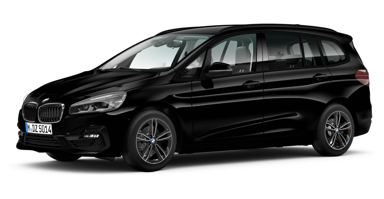 BMW 220d Gran Tourer in Schwarz von vorne