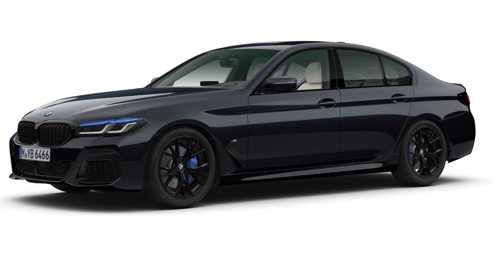 BMW 540d xDrive Limousine in Schwarz von vorne BMW 540d xDrive Limousine in Schwarz von vorne