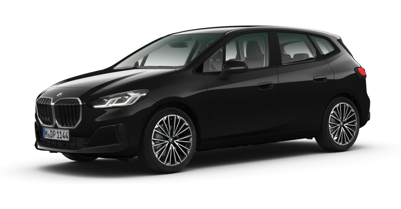 BMW 218i Active Tourer in Schwarz von vorne BMW 218i Active Tourer in Schwarz von vorne