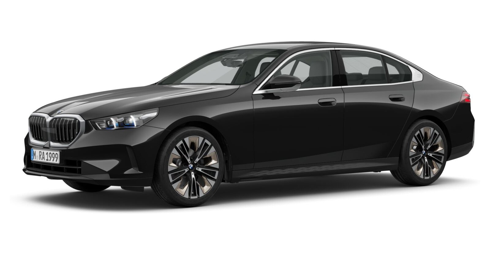 BMW 520d Limousine in Schwarz von vorne BMW 520d Limousine in Schwarz von vorne