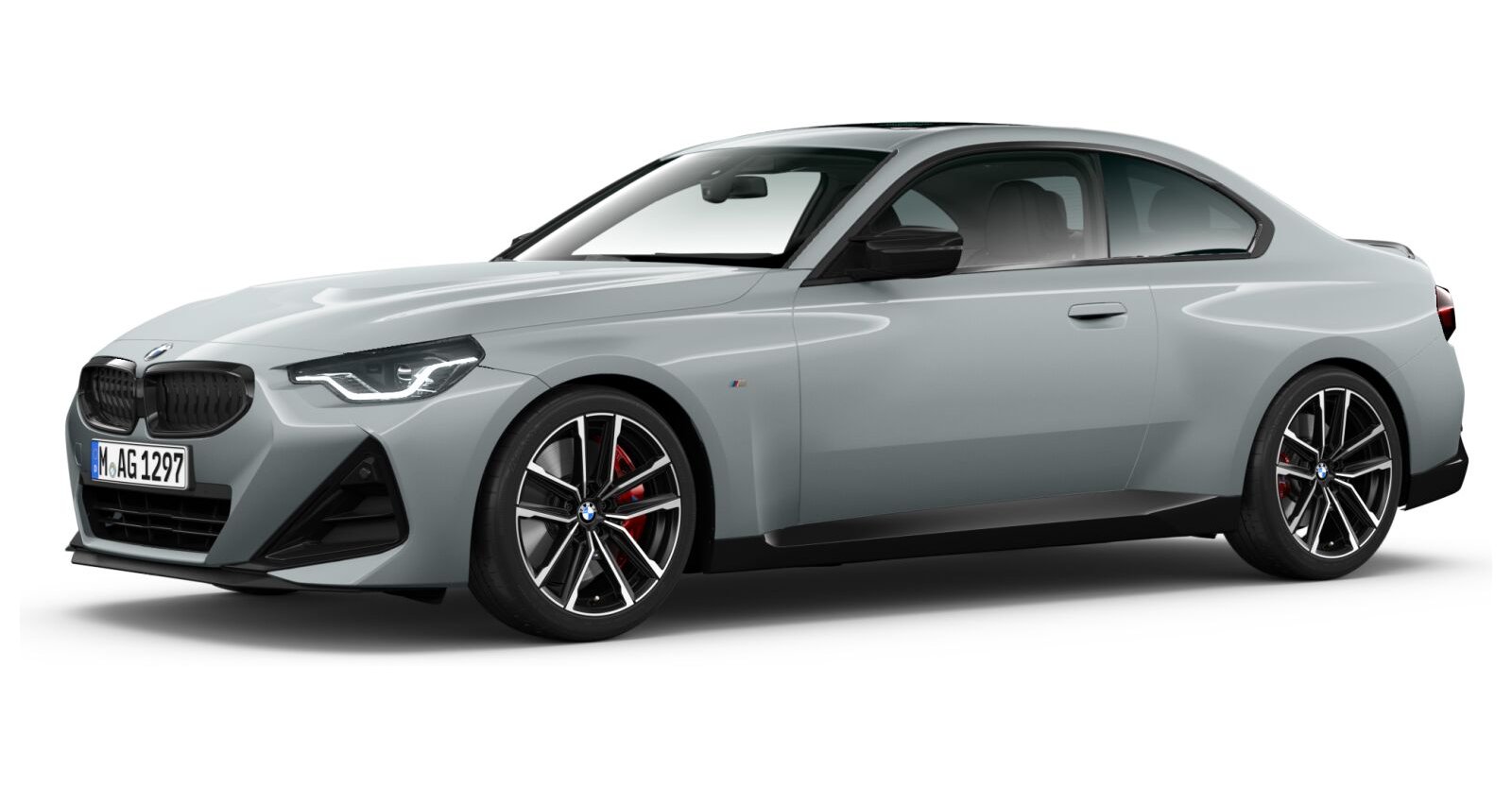 BMW M240i Coupé in Grau von vorne BMW M240i Coupé in Grau von vorne