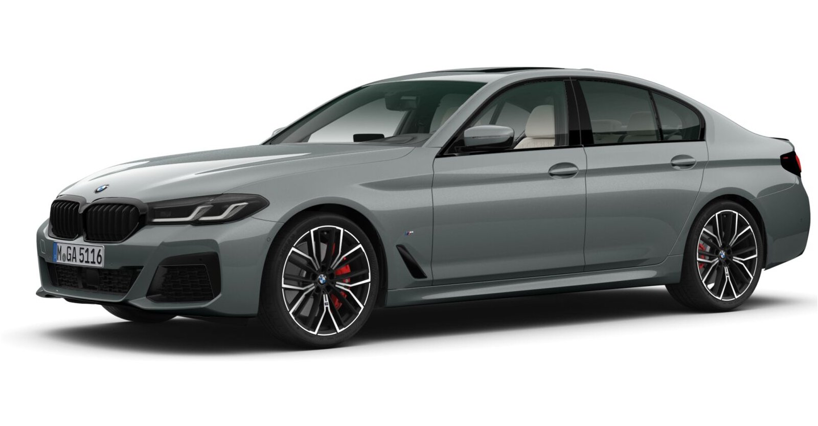 BMW M550i xDrive Limousine in Grau von vorne BMW M550i xDrive Limousine in Grau von vorne