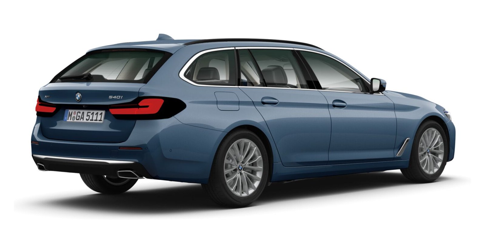 BMW BMW 5er in Blau von hinten BMW BMW 5er in Blau von hinten