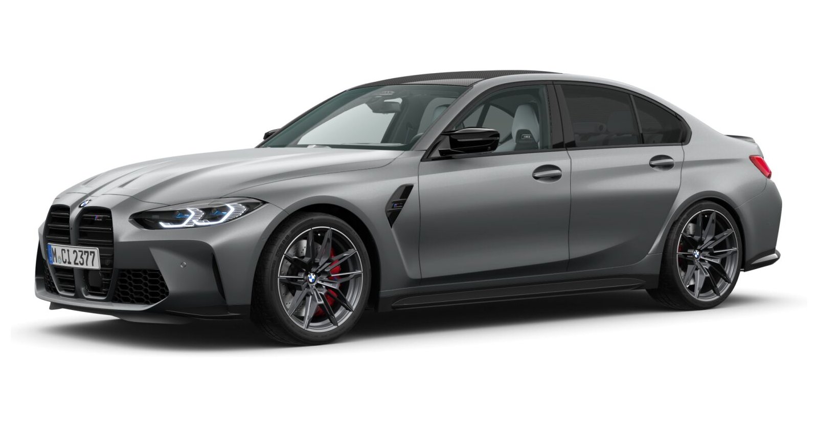 BMW M3 Competition Limousine mit M xDrive in Grau von vorne BMW M3 Competition Limousine mit M xDrive in Grau von vorne