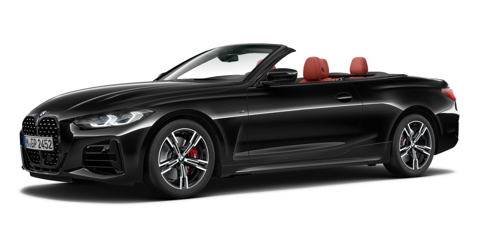 BMW M440i xDrive Cabrio in Schwarz von vorne BMW M440i xDrive Cabrio in Schwarz von vorne