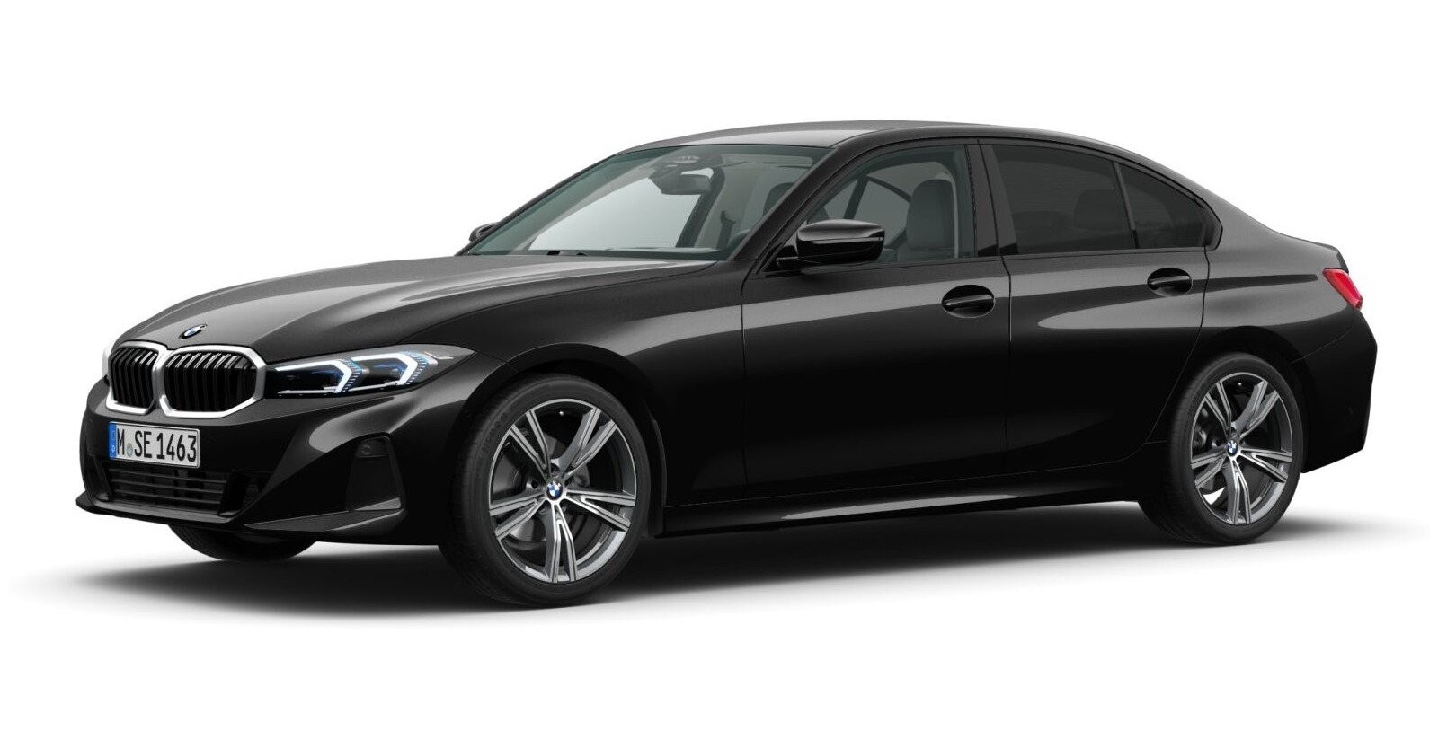 BMW BMW 3er in Schwarz von vorne BMW BMW 3er in Schwarz von vorne