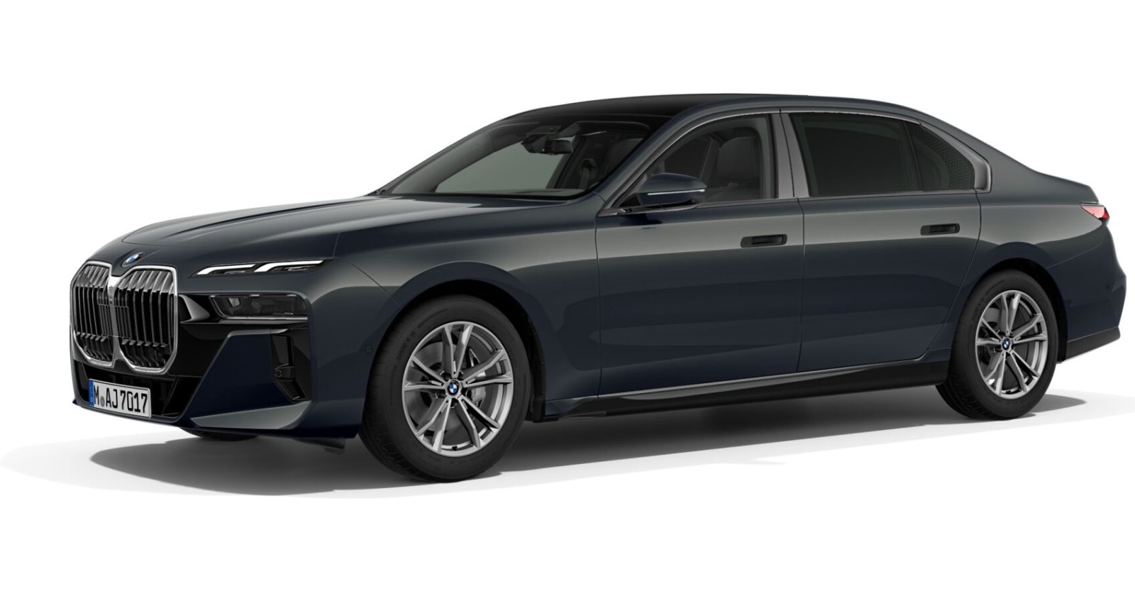 BMW 740d xDrive Limousine in Grau von vorne