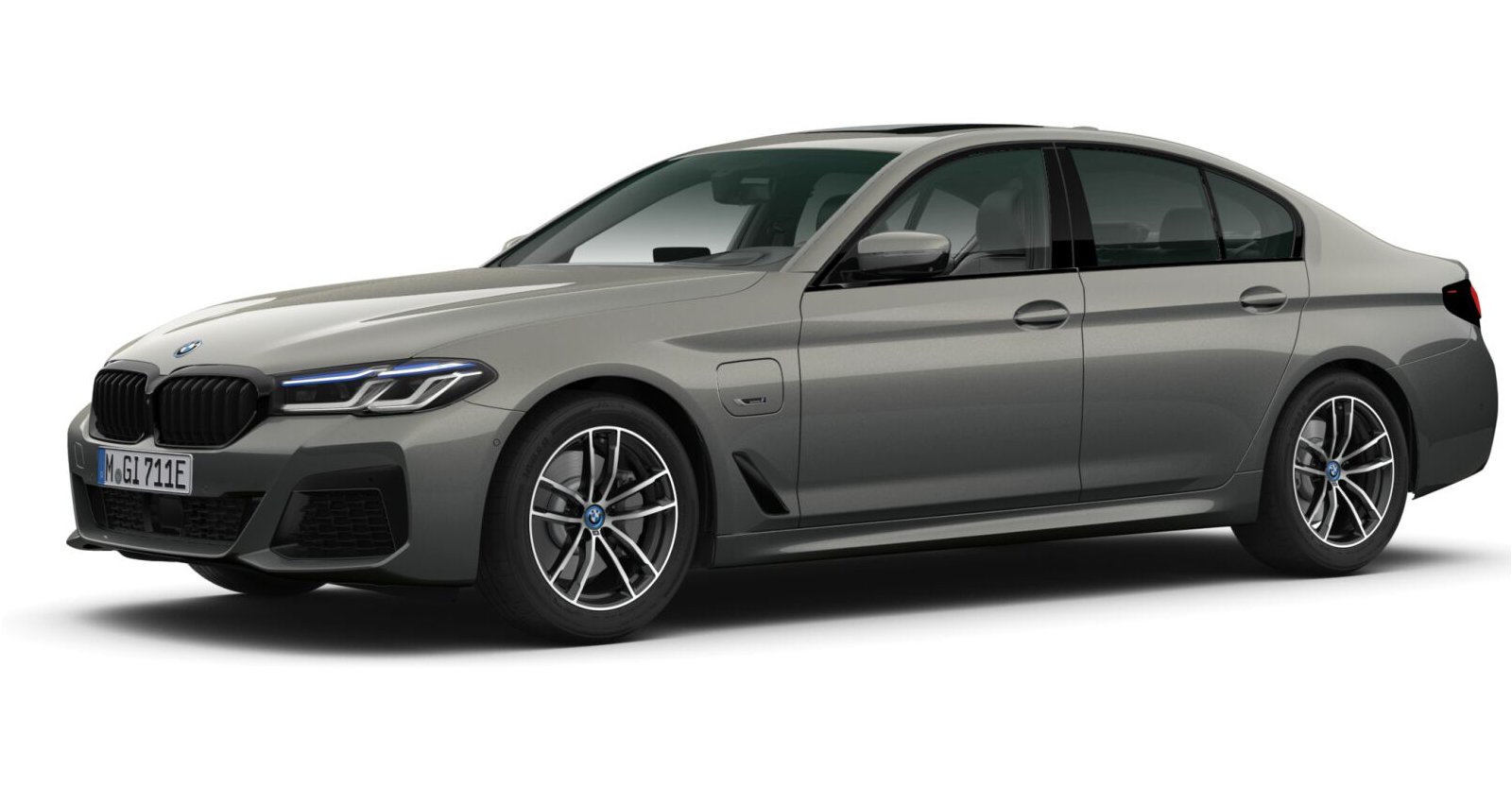 BMW 530e xDrive Limousine in Grau von vorne BMW 530e xDrive Limousine in Grau von vorne
